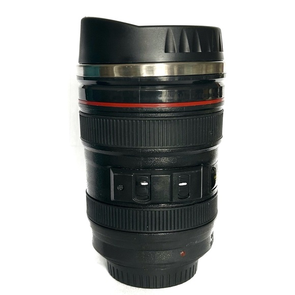 Camera Lens Shaped Travel Mug Photographer Coffee Tea Canon Ultrasonic Black Cup - Picture 8 of 14
